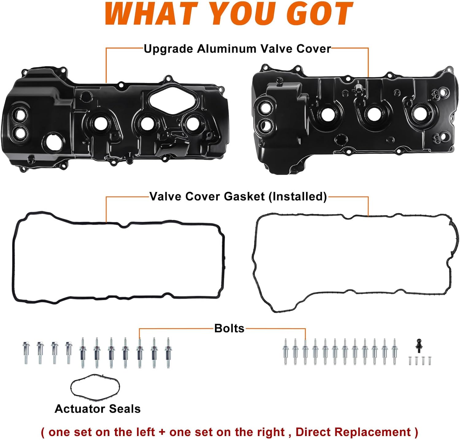 Aluminum Engine Valve Cover for Ford F-150, Ford Transit-150/250/350/350HD, Expedition, LincoIn Navigator 3.5L EcoBoost Turbo 2013-2019, Left & Right Cylinder Head DL3Z6582C, BL3Z6582H