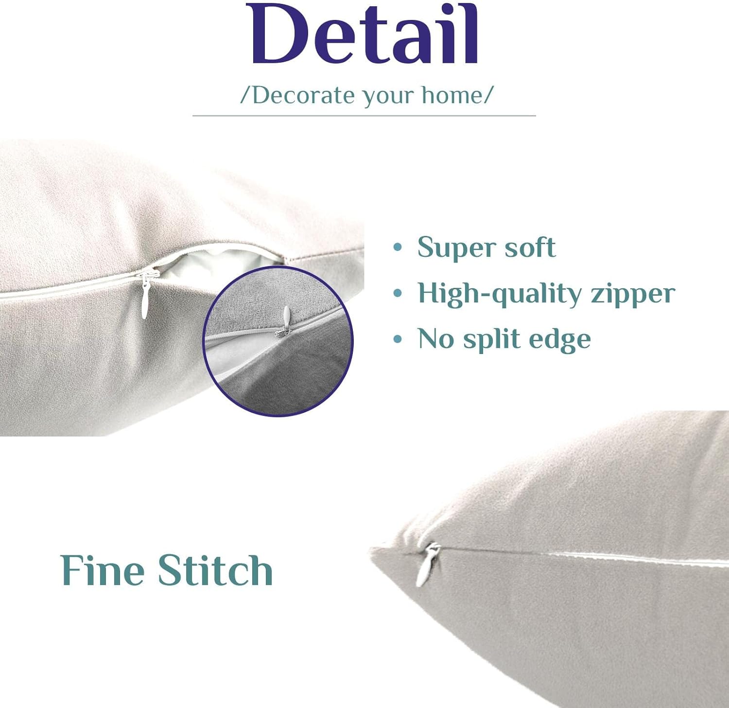 Molili Abstract Velvet Throw Pillow Covers 18x18 Set of 4,Boho Pillowcase Soft Solid Decorative Modern Double-Colored Cushion Case for Couch Sofa Bedroom Living Room Farmhouse(18×18inch)