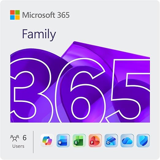 Microsoft 365 Family | 12-Month Subscription, Up to 6 People | Word, Excel, PowerPoint | 1TB OneDrive Cloud Storage | PC/MAC Instant Download | Activation Required