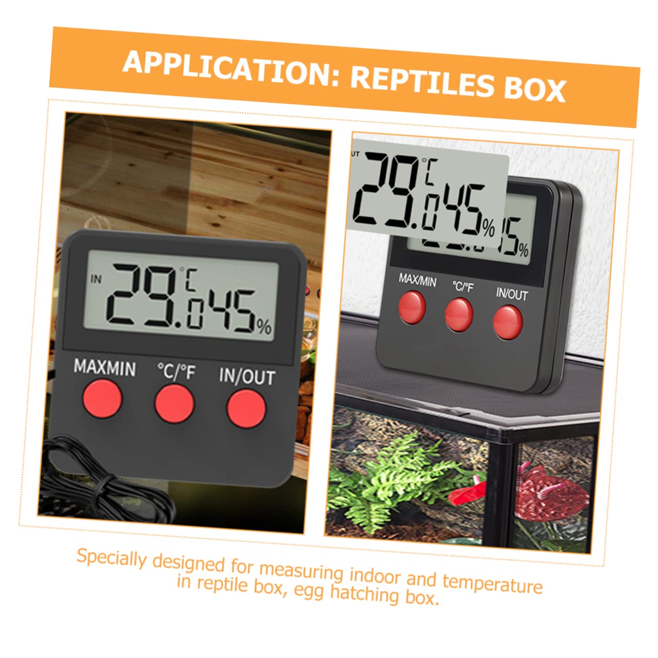 Kisangel 4sätze Digitales Hygrometer Und Thermometer Für Terrarien Präzise Temperatur Und Feuchtigkeitsmessung Für Reptilien Aquarien Und Brutkästen Ohne Batterie