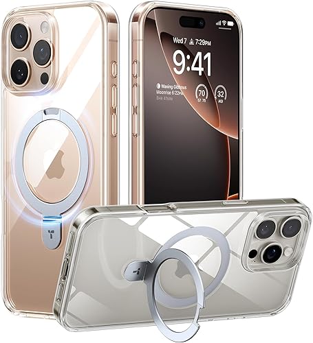 Vista 61 de TORRAS Funda Ostand ultra magnética para iPhone 15 Pro [compatible con MagSafe] [soporte resistente y soporte de anillo] grado mil, a prueba