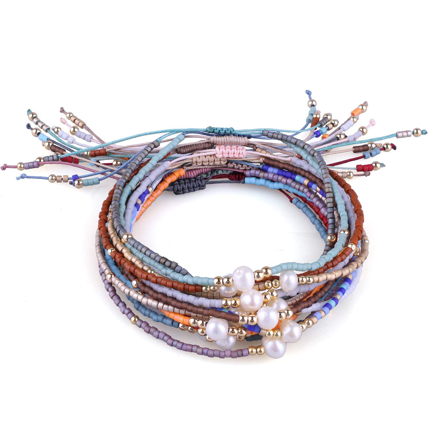 KELITCH Bracciale Portafortuna Con Elefantessa In Rilievo, Filo Intrecciato, Fatto A Mano, Per Donne E Ragazze, Colore Oro - 6