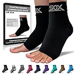 SB SOX Plantar Fasciitis Relief Socks - Ankle Brace Compression Sleeve - Arch Support for Foot Pain, Swelling, Heel Spurs - Foot Brace for Achilles Tendonitis Relief, Injury Recovery (Solid Black, Large)