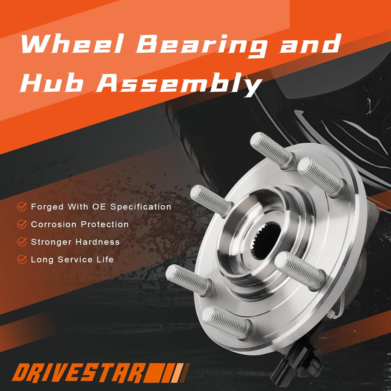DRIVESTAR 515127x2 Front Wheel Bearing Hub Assembly with 6 Lugs fit for 2011-2013 Infiniti QX56, 2014-2022 Inifiniti QX80, 2017-2020 Nissan Armada w/ABS