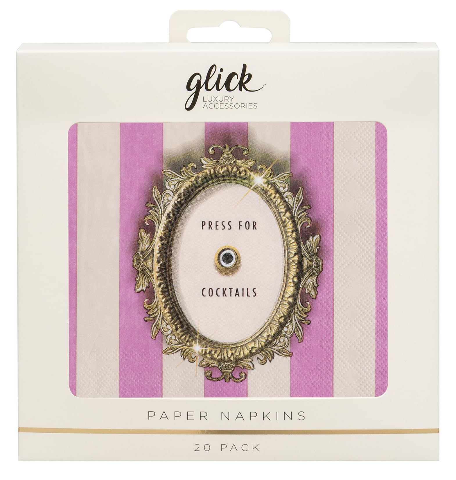 Glick Party Napkins - Press for Cocktails - 33 x 33cm - Pack of 20
