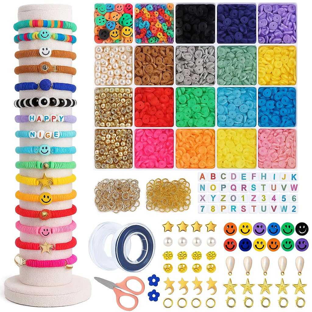 SNAPTRON 6000+ DIY Bracelet Making Kit For Girls -Bracelet Kit | Loom Bands DIY Art & Crafts For Kids| Birthday Gift For Girls Toys Age 5 6 7 8 9 10 Years Old/ Charm Bracelet Diy kit for kids /Activity Kits Loom Band Set With Braiding Tools, Letter Beads, Cute Pendants Birthday Gift.
