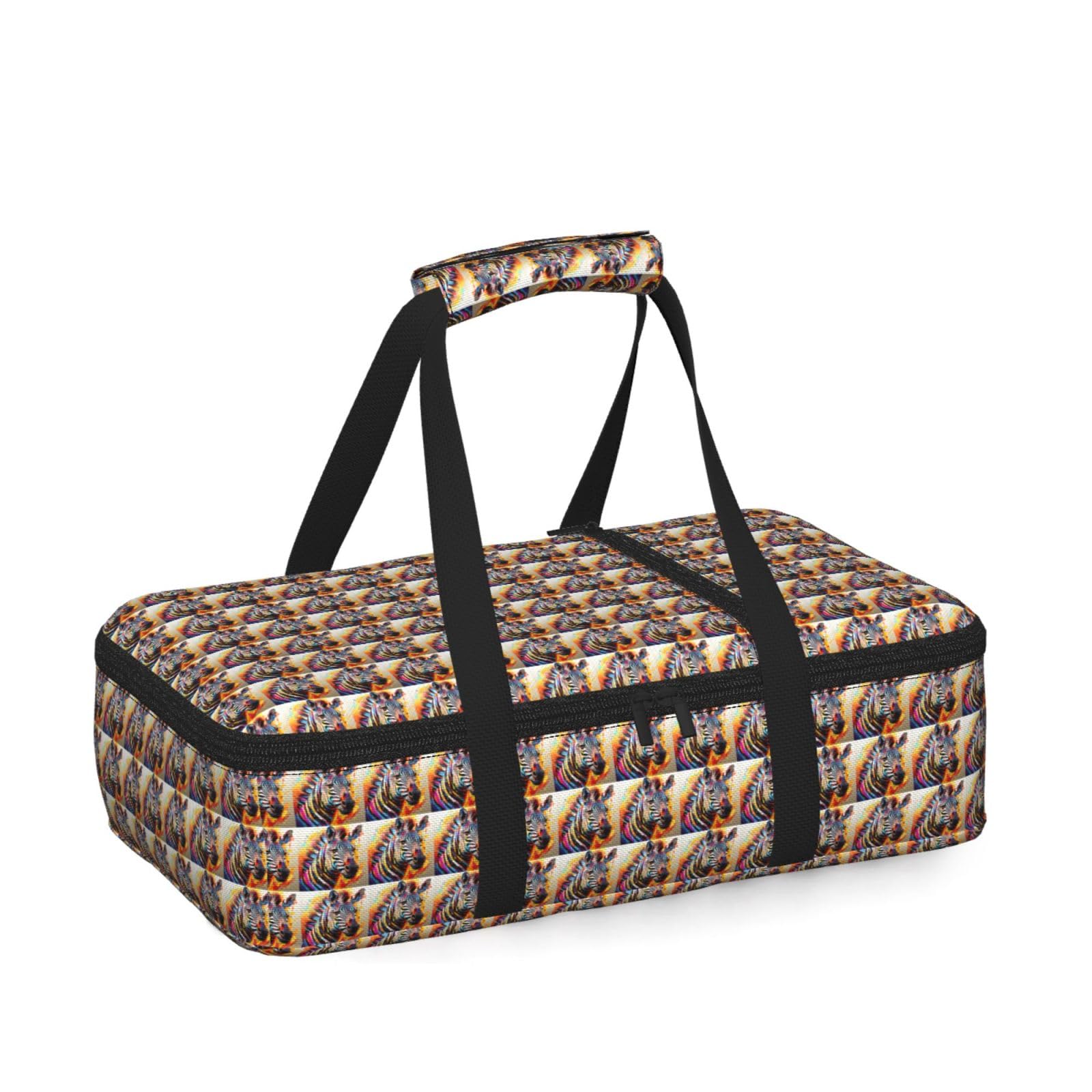 Abstract Animal Zebra Print Insulated Thermal Food Storage Bag Daily Reusable Picnic Tote Lunch Box Home