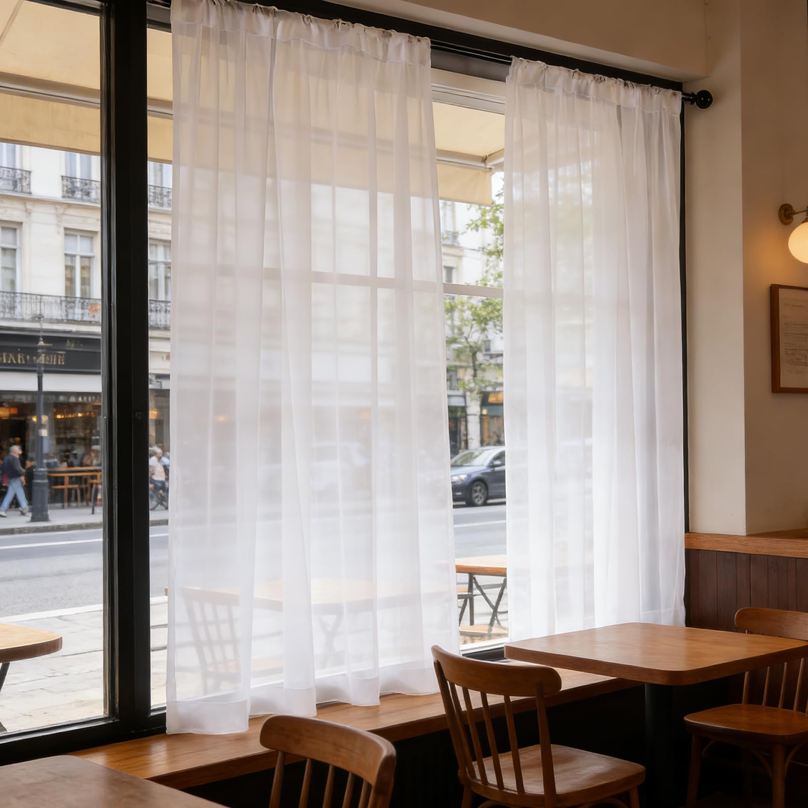 Rideaux en lin transparents pour le filtrage de lumière et l'intimité de la maison