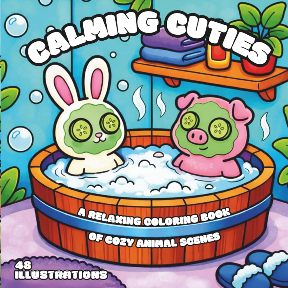 Calming Cuties: A Relaxing Coloring Book of Cozy Animal Scenes
