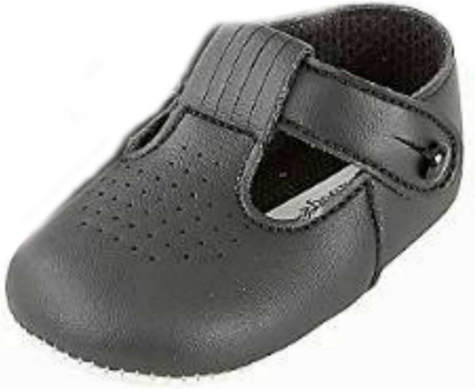 Baby Boys T Bar Pram Shoes with Hole Cut Pattern – Made in England Baypods