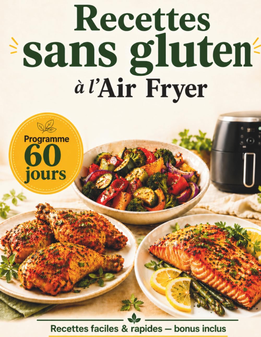 Recettes sans gluten avec l’Air Fryer en 60 jours: Programme simple pour débuter sans gluten, cuisiner plus léger et préparer des repas faciles au quotidien