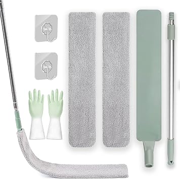 Retractable Gap Dust Cleaner, Retractable Gap Dust Cleaning Artifact, Extendable Bendable Microfiber Duster, Flat Duster for Under Appliances, High Ceilings, Hard-to-Reach Areas 1Set