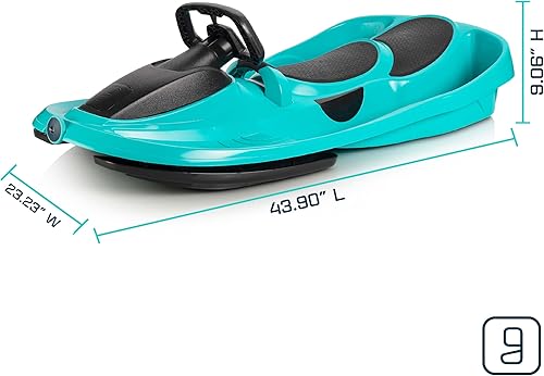 Vista 26 de Stratos - Trineo de nieve para niños - 2 personas Trineo de nieve orientable para mayores de 3 años Verde (Mystic Green),Azul (Electric Blue),rosado