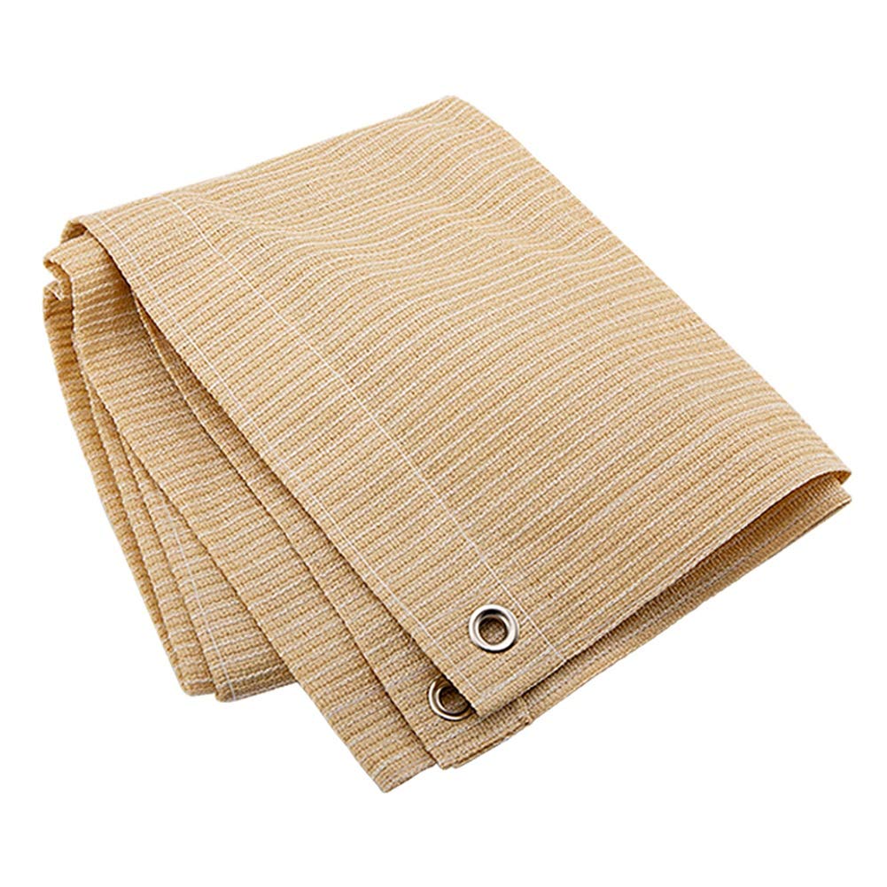 Wuzming Shade Cloth Shading Net Garden Shadow Sunscreen Breathable Anti-UV Polyethylene, 17 Sizes (Color : Beige, Size : 1x2m)