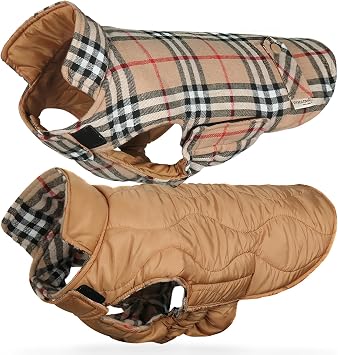 VIVAGLORY Dog Winter Coat Softjoy Warm Dog Jacket, XXS, Khaki