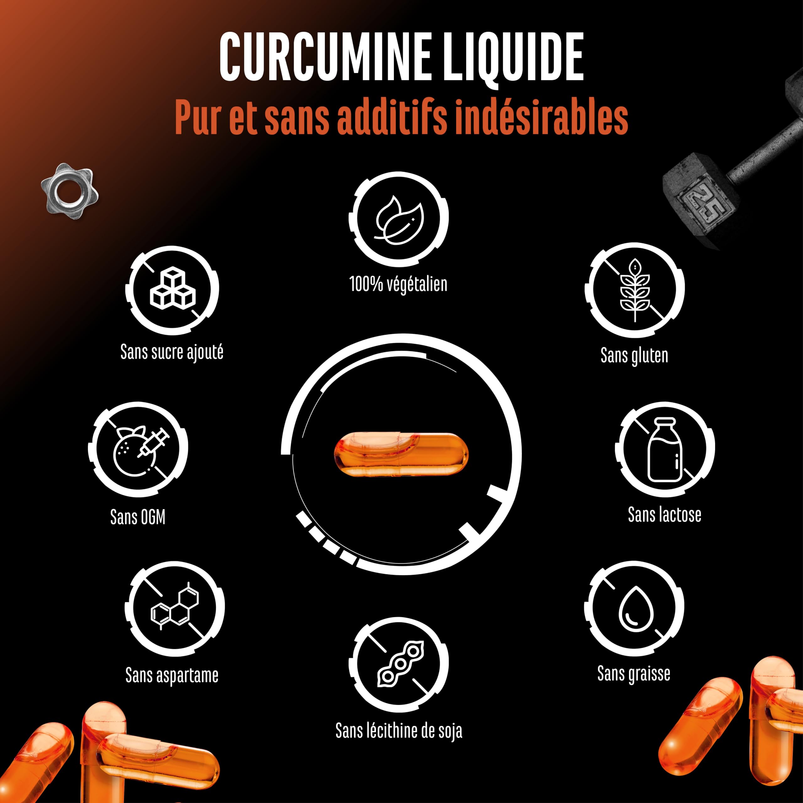 Curcuma NovaSol® - 120 capsules Liquides - 1000mg de Curcumine par Dose Journalière - Avec la Technologie Brevetée NovaSOL® - Biodisponibilité 185 Fois Supérieure grâce à la Forme Liquide - Végétalien