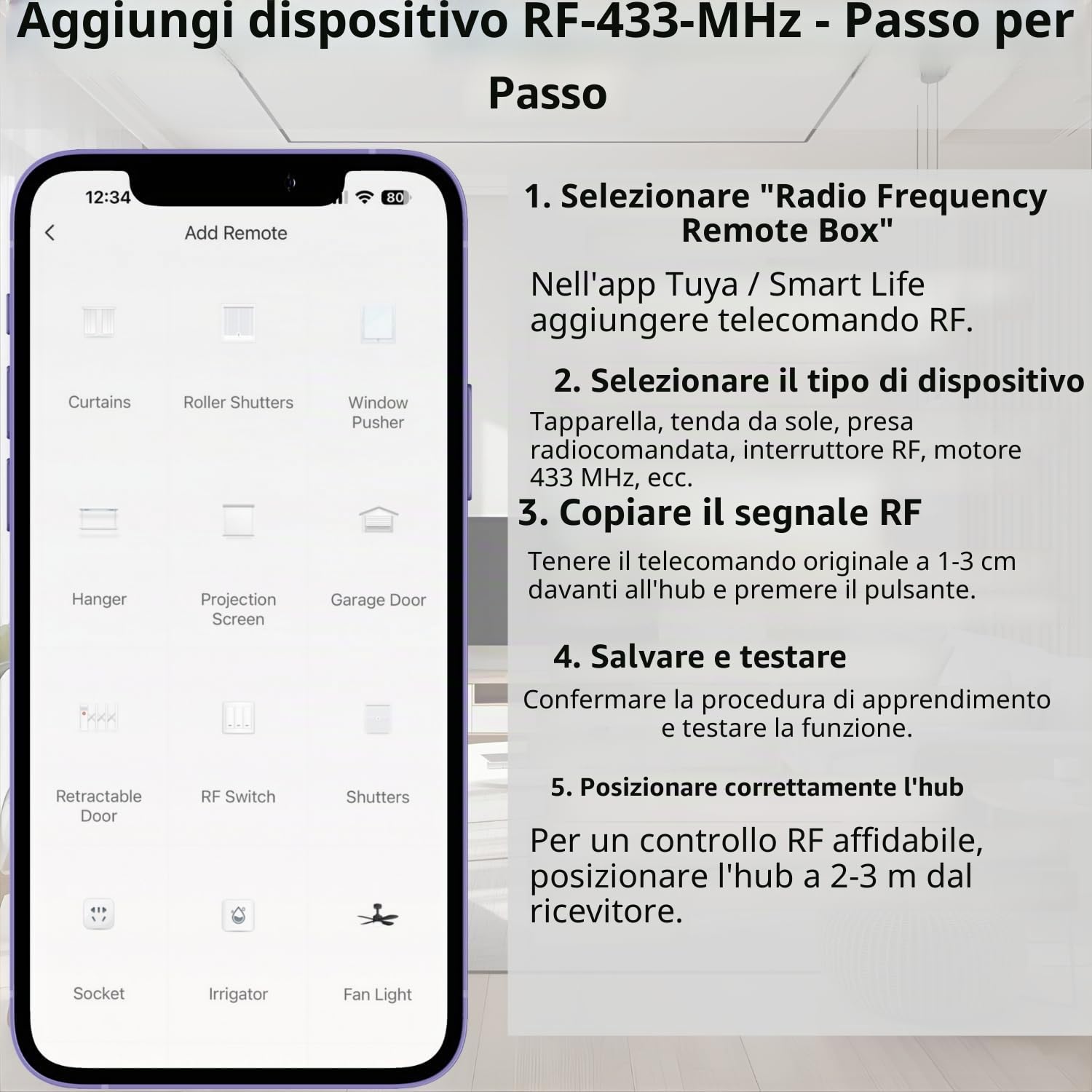 Telecomando WIFI IR RF Tuya Smart life per aria condizionata