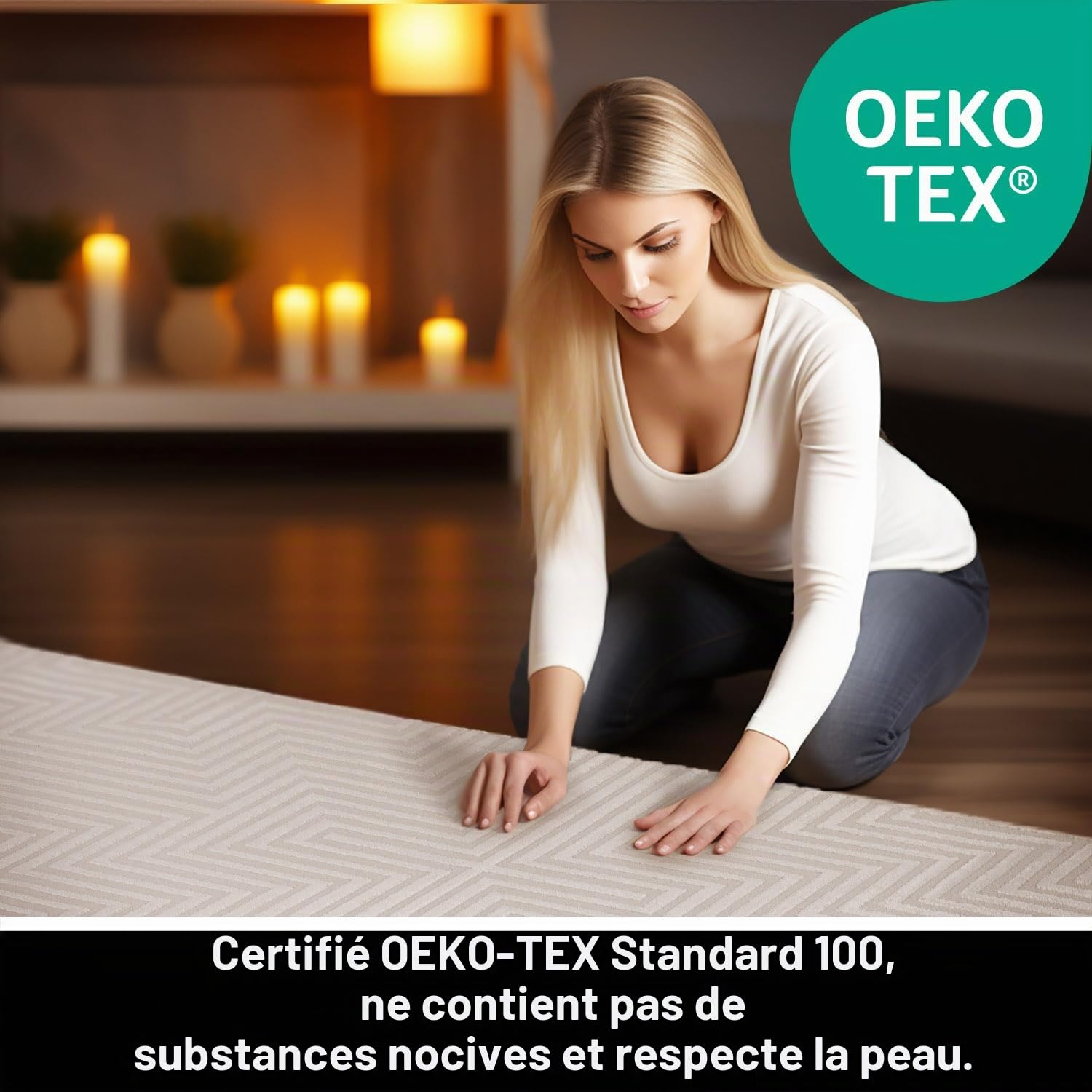 Teppium Tapis de salon moderne à poils courts - 250 x 350 cm (240 x 340 cm) - Beige - 3D Boho - Lavable - Style scandinave - Géométrique et doux - Pour chambre à coucher, salle à manger ou cuisine