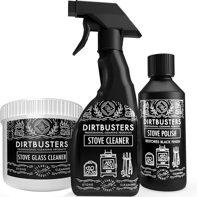 Dirtbusters Stove Cleaning Care Kit, With Exterior Spray & Glass Cleaner Paste & Stove Polish, Clean, Protect & Restore All Log Burners & Grates