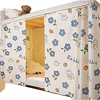 Vista 5 de Navhao 2 paneles, cortinas de litera inferior, de tela, para estudiantes, cortinas de sombreado para cama individual, 45.3 x 78.7 pulgadas