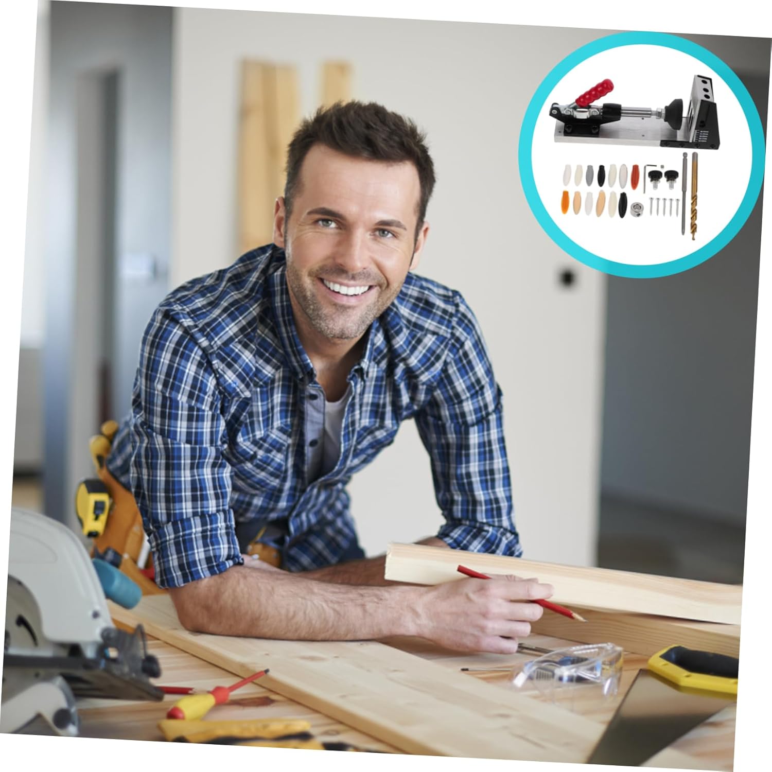 Mipcase Woodworking Inclined Hole Opener Set Adjustable Oblique Hole Locator for Accurate Drilling for DIY Woodworking Projects