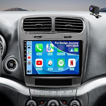 4+64G Car Radio Upgrade for Dodge Journey 2011 2012 2013 2014 2015 2016 2017 2018 2019 2020, 9 Inch Touch Screen Headunit Replacement Stereo, Wireless Carplay Android Auto 5GWiFi GPS BT FM SWC Camera