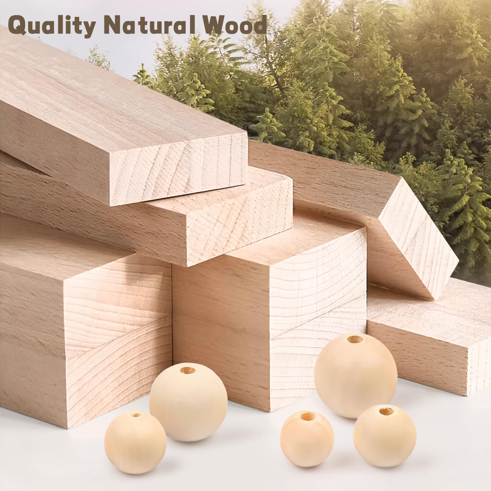 140 stuks houten kralen, 20 mm, lachend gezicht, voor handwerk, 7 stijlen, emoji, natuurlijke ronde houten kralen met gezichten, voor armbanden, halskettingen, sieraden maken
