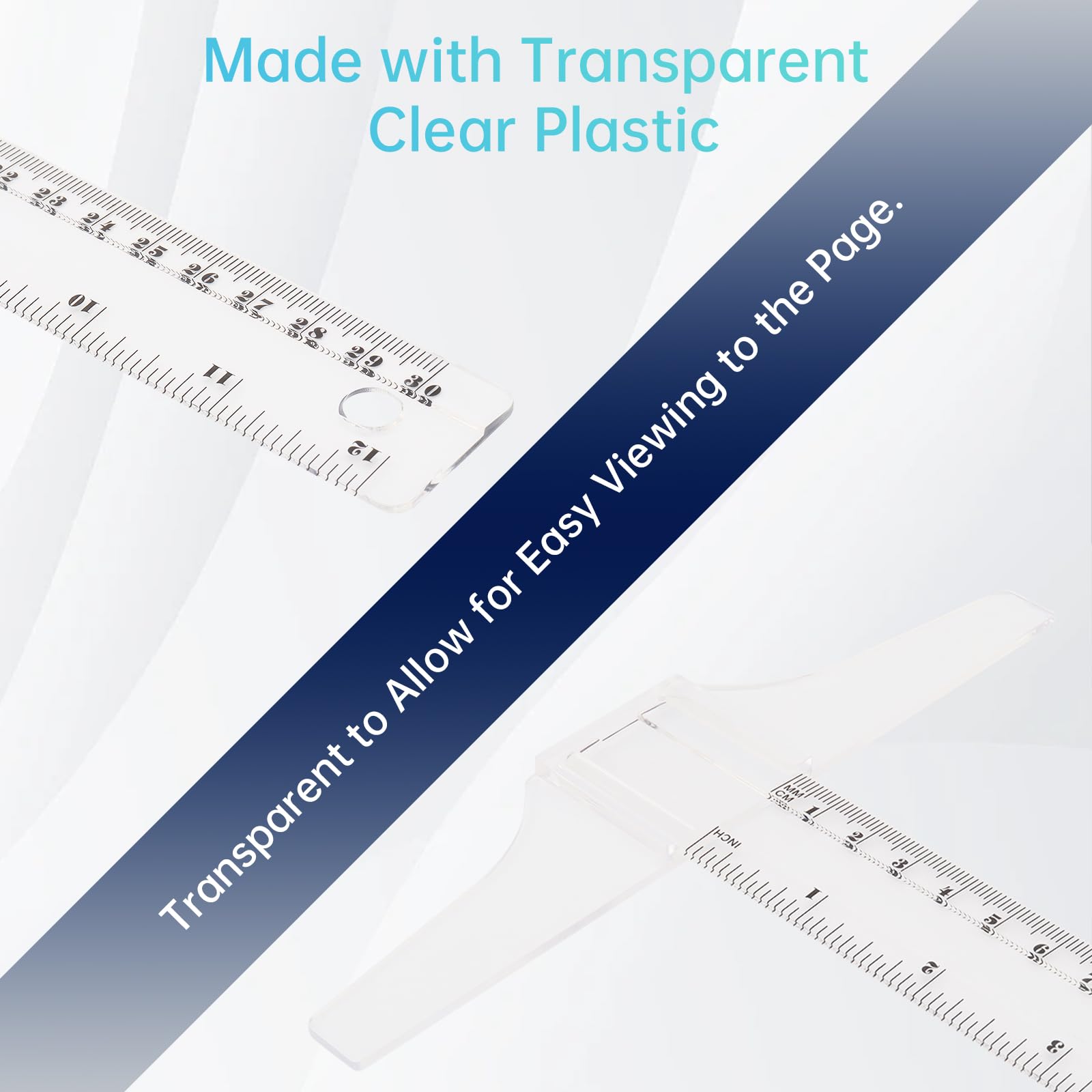 Smgda 30cm / 12inch T-Square, Double Side Scale T Shape Ruler - Image 3