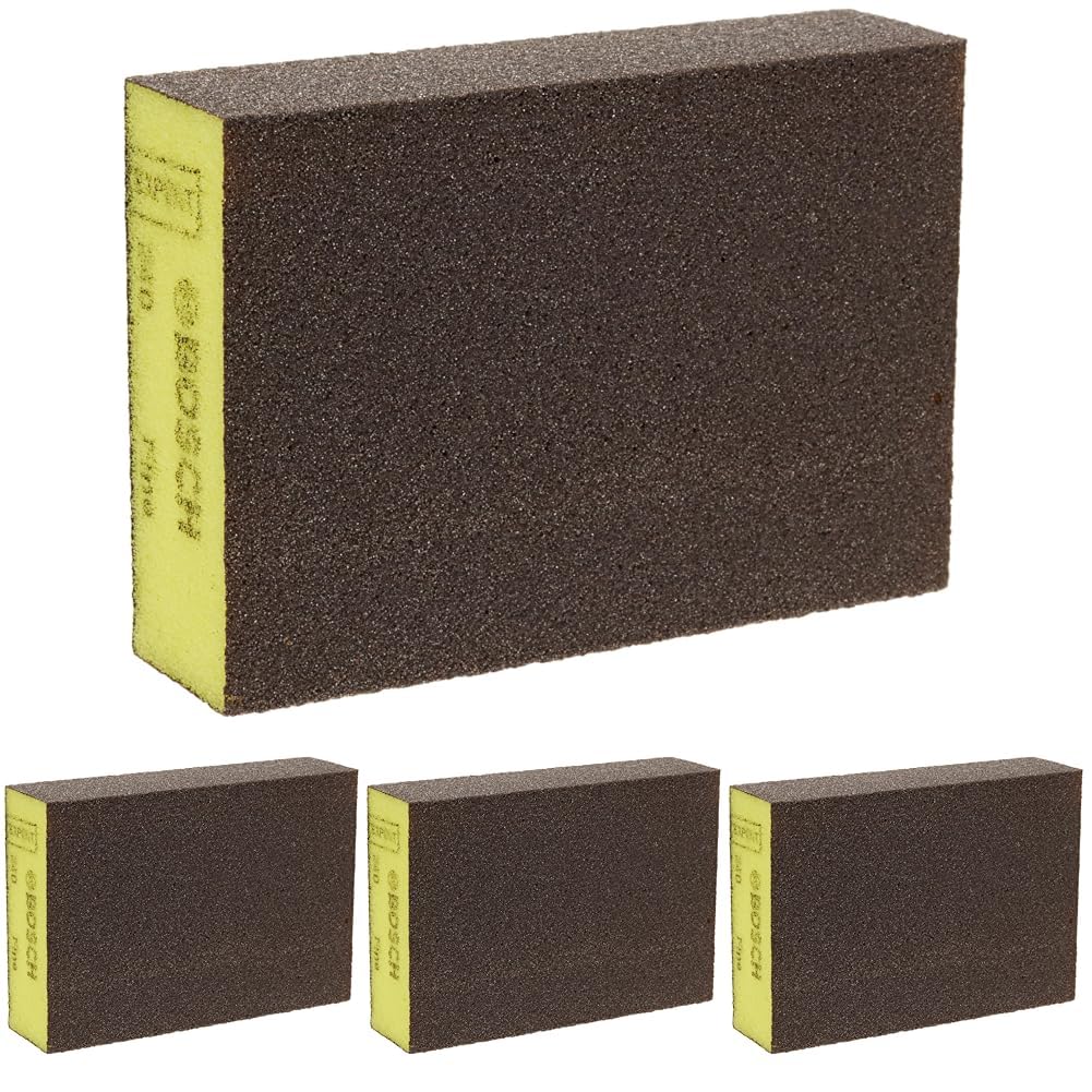 Bosch Professional 1x Expert S471 Standard Block (for Softwood, Paint on wood, 69 x 97 x 26 mm, Grade Fine, Accessories Hand Sanding) (Pack of 4)