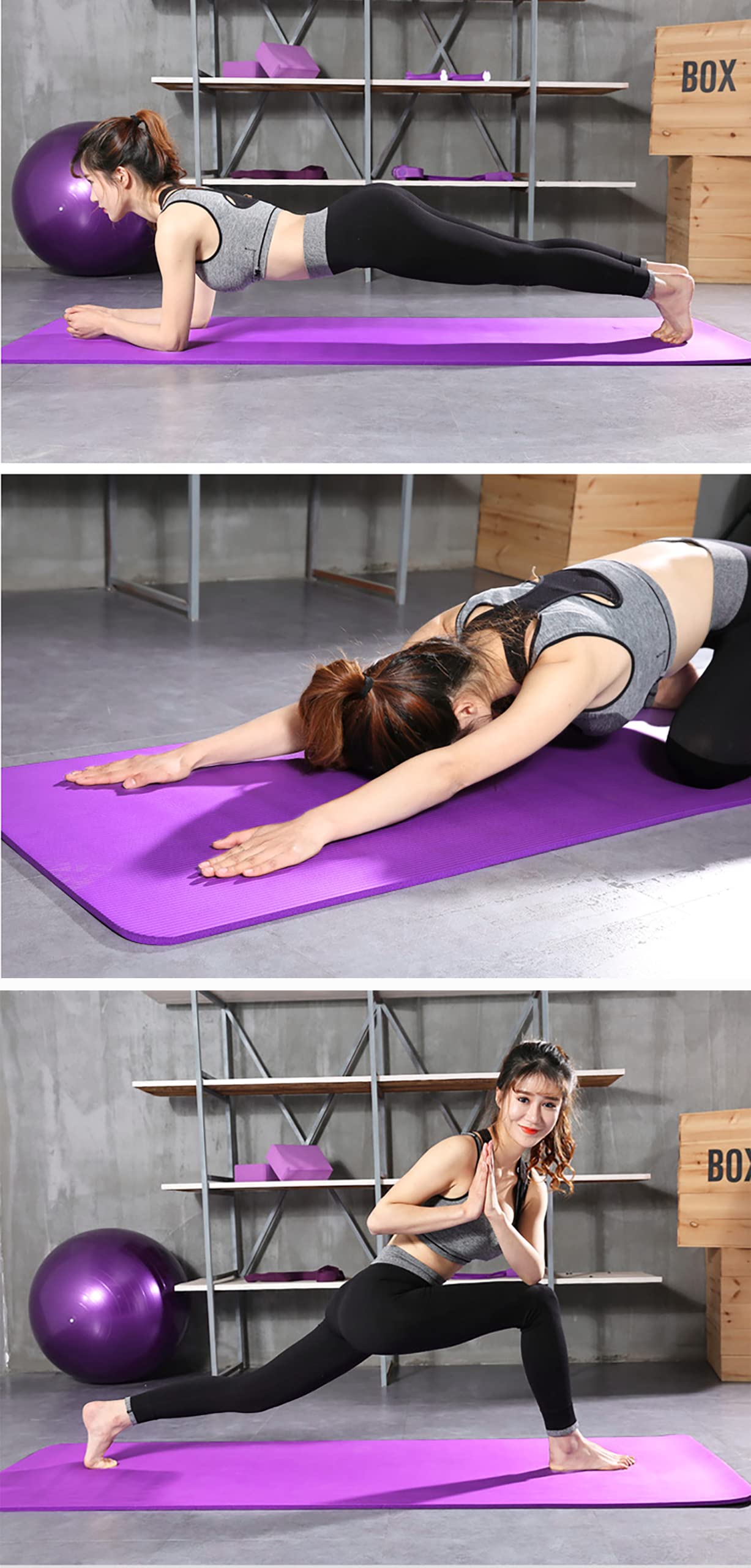 Esterilla Yoga Pilates Fitness NBR Antideslizante 8mm Gruesa Alta Densidad