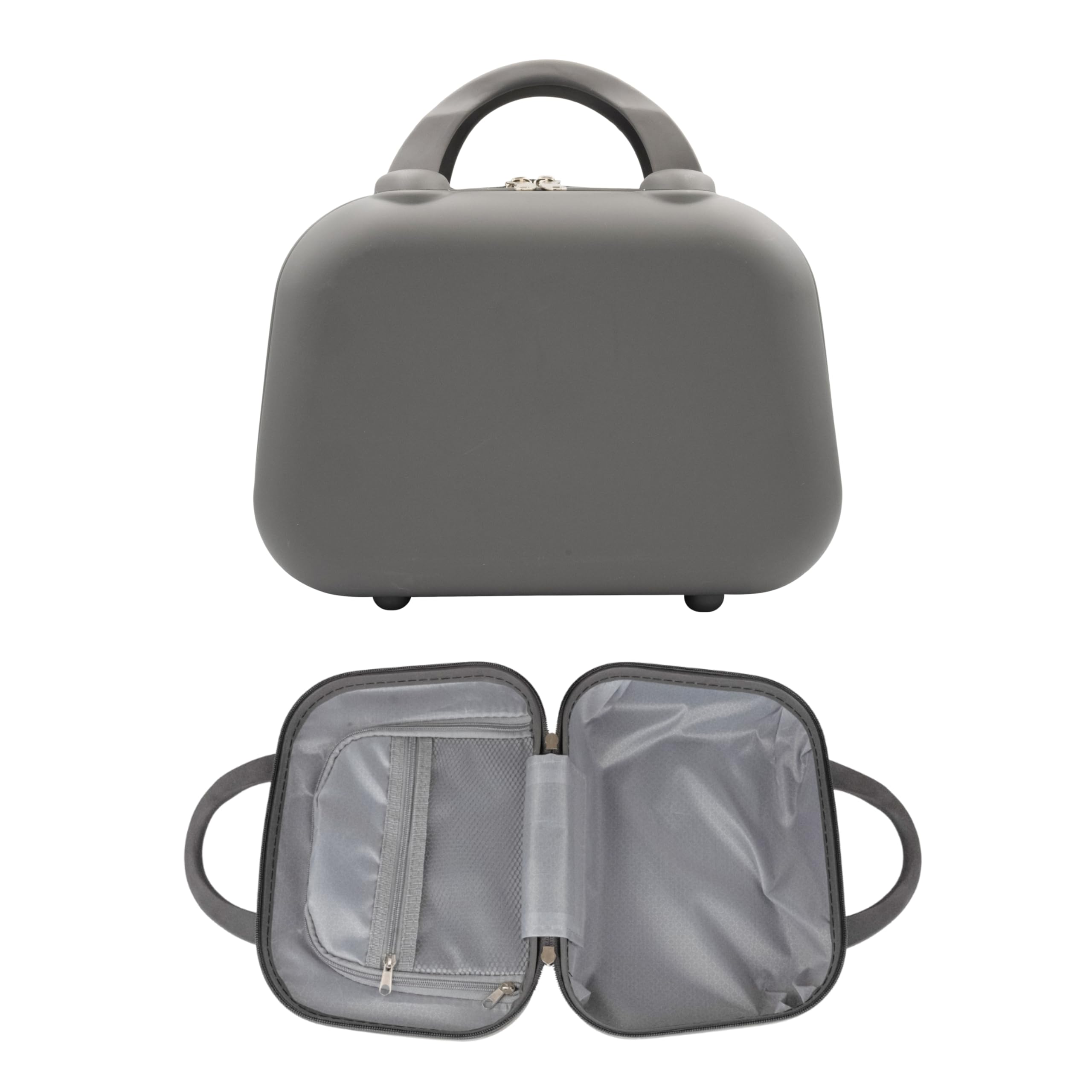 Lucazzi Travel Makeup Bag for Women, Large Travel Toiletry Bag for Cosmetics, Skincare - 12 Inch Hard Shell Cosmetic Case (Gray)