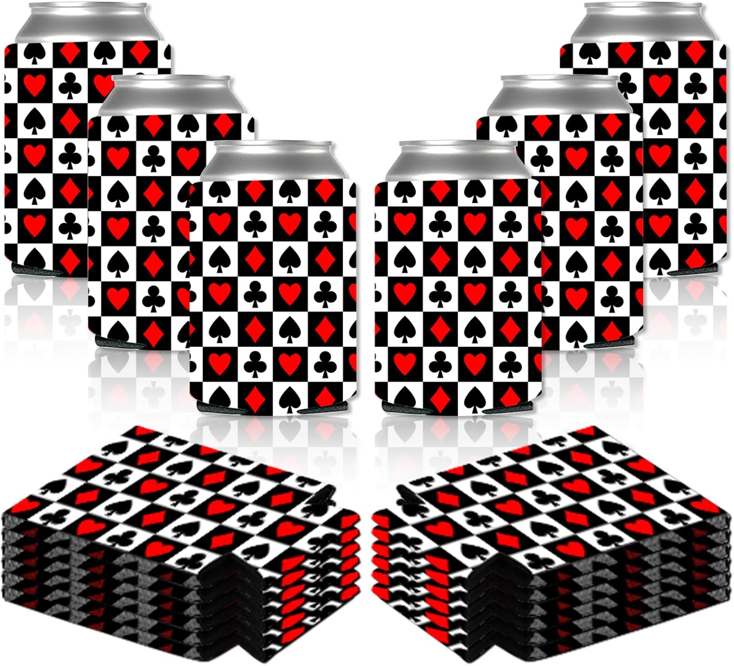 12 Pcs Casino Can Cooler Sleeves Bottle Can Sleeves Casino