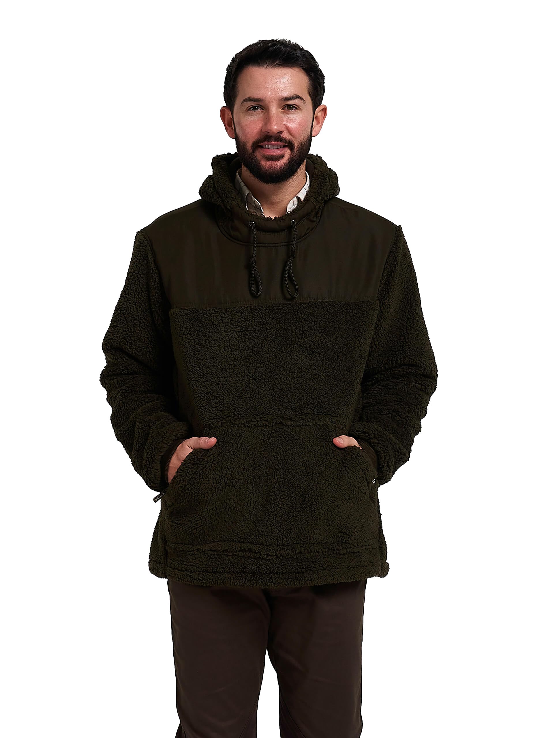 Jack Pyke Men’s Sherpa Fleece Hoodie Gen 2 Dark Olive, Xl