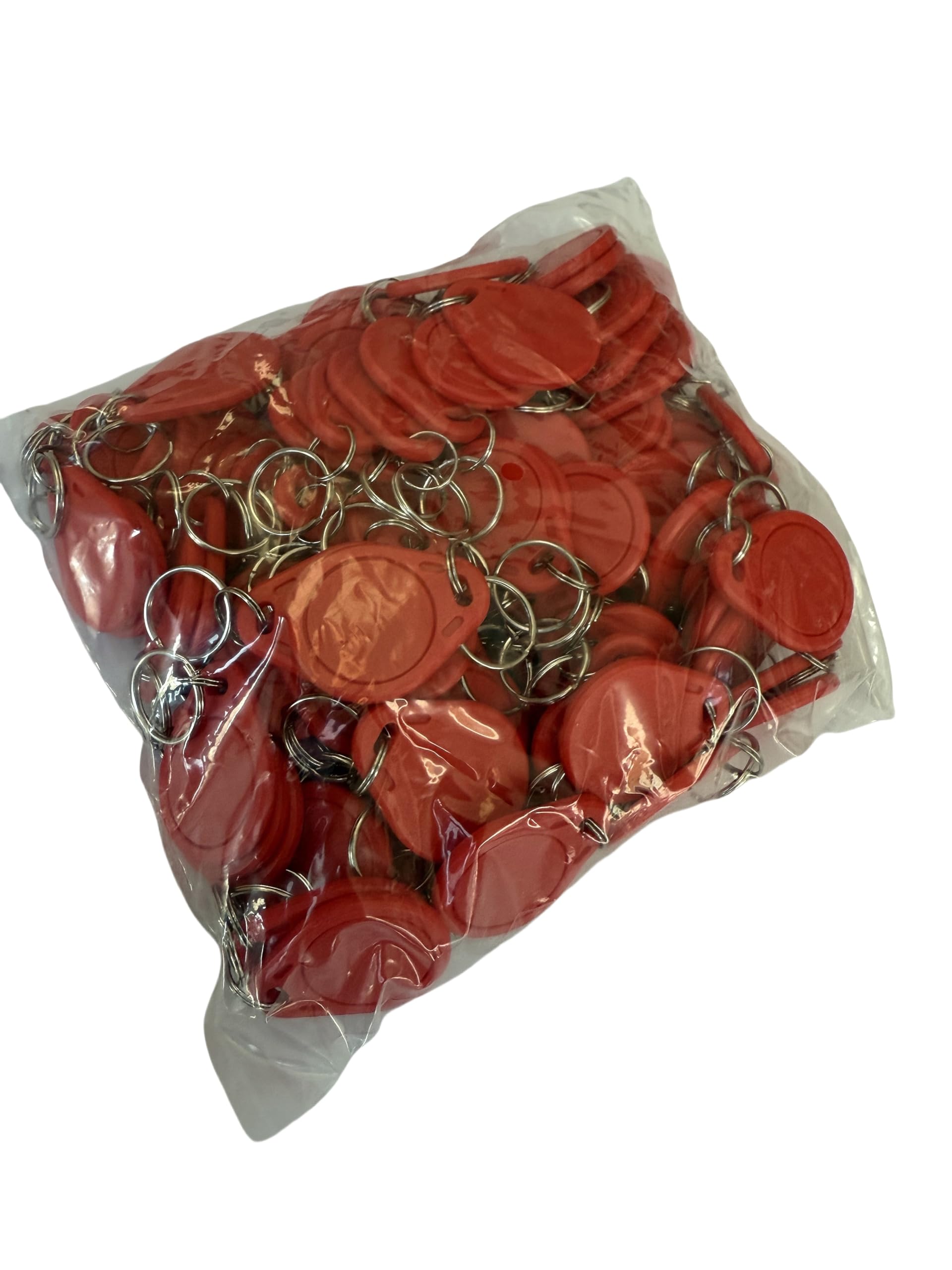 YARONGTECH ISO14443A Llaveros Rfid 13,56 MHz Rojo ABS de proximidad IC para el acceso de la etiqueta etiquetas NFC rfid 1K Controll (100 unidades)