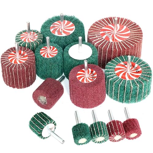 Miniatura 2 de Almohadilla de fregado Molienda Cabeza de lijado No Tejida Rueda Montada Fibra de Nylon Cepillo de Pulido Rueda Para Taladro 6Mm Grano 320 180 Grano