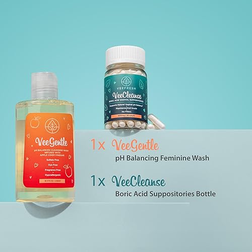 Miniatura 3 de VeeFresh VeePower Lite Bundle - Un práctico paquete de cuidado femenino para el control de frescura y olor en cualquier momento, supositorios de
