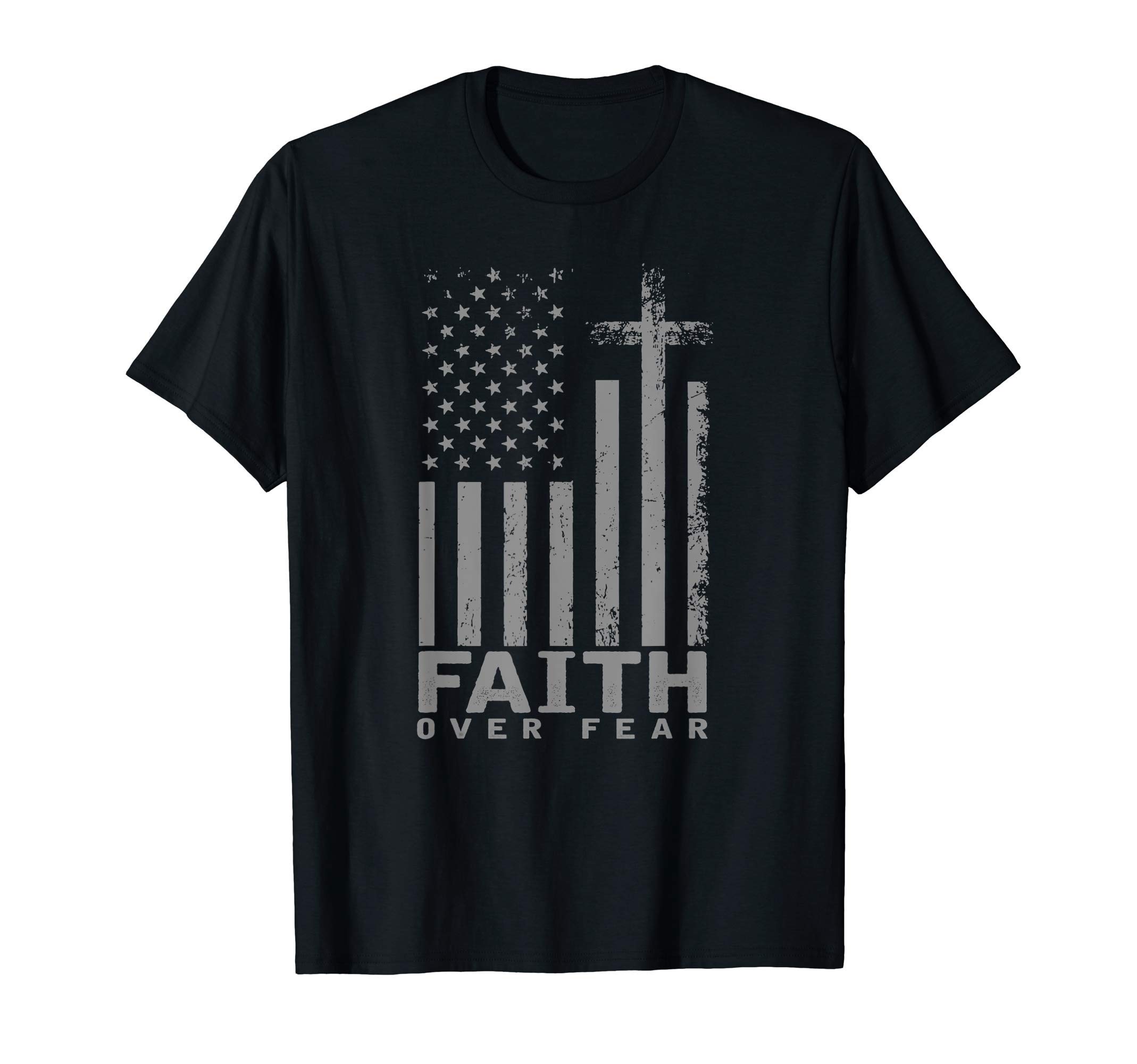 America Pride US Flag Faith Over Fear Prayer T-Shirt