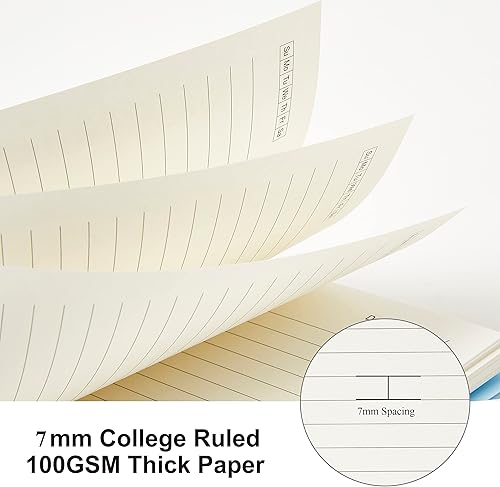 Miniatura 2 de Paquete de 3 cuadernos pequeños, cuadernos en espiral A6 con rayas universitarias de 4.3 x 5.7 pulgadas, 3.53 ozm, 0.276 in, 80 hojas160 páginas,