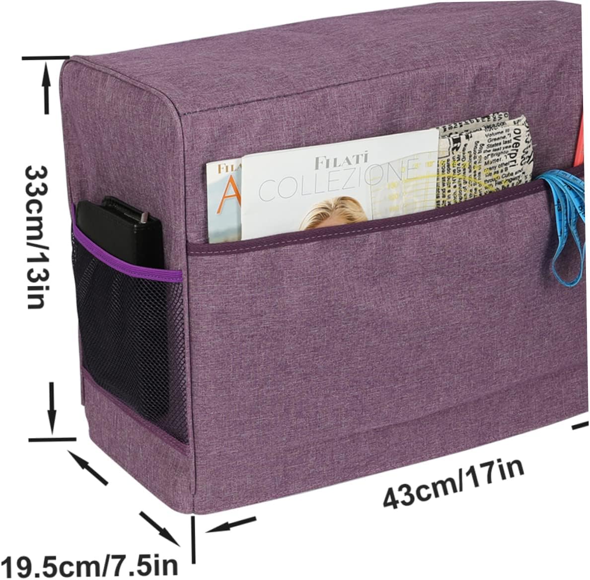 Sewing Machine Cover with Zipper Pocket Durable Protective Case for Home and Shop Stylish Purple Oxford Material Easy to Clean and Design for Storage of Knitting Tools