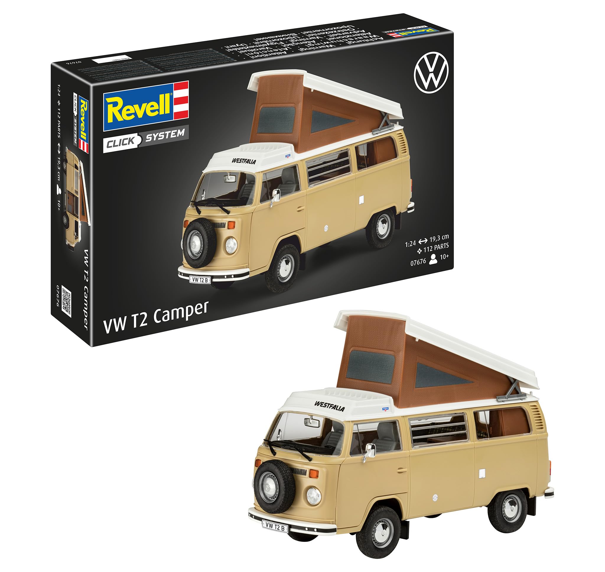 1/24Volkswagen Type 2 Camper レベルプラモデル Amazon | ドイツレベル 1/24 VW T2 キャンパー プラモデル 07676