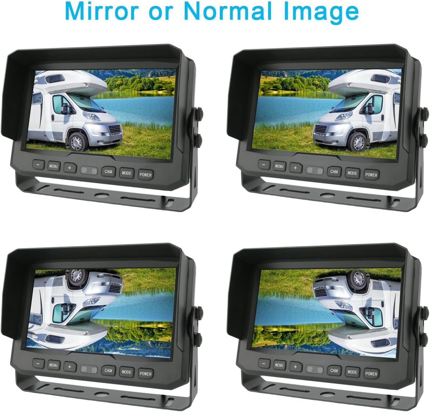 TECKEEN Truck 1080P HD Backup Camera System,High Defenition cab cam Camera with 7 inch Monitor+ 4 PIN Camera Cable for Bus/Truck/Van/Trailer/RV/Camper/Motor Home/Vehicle