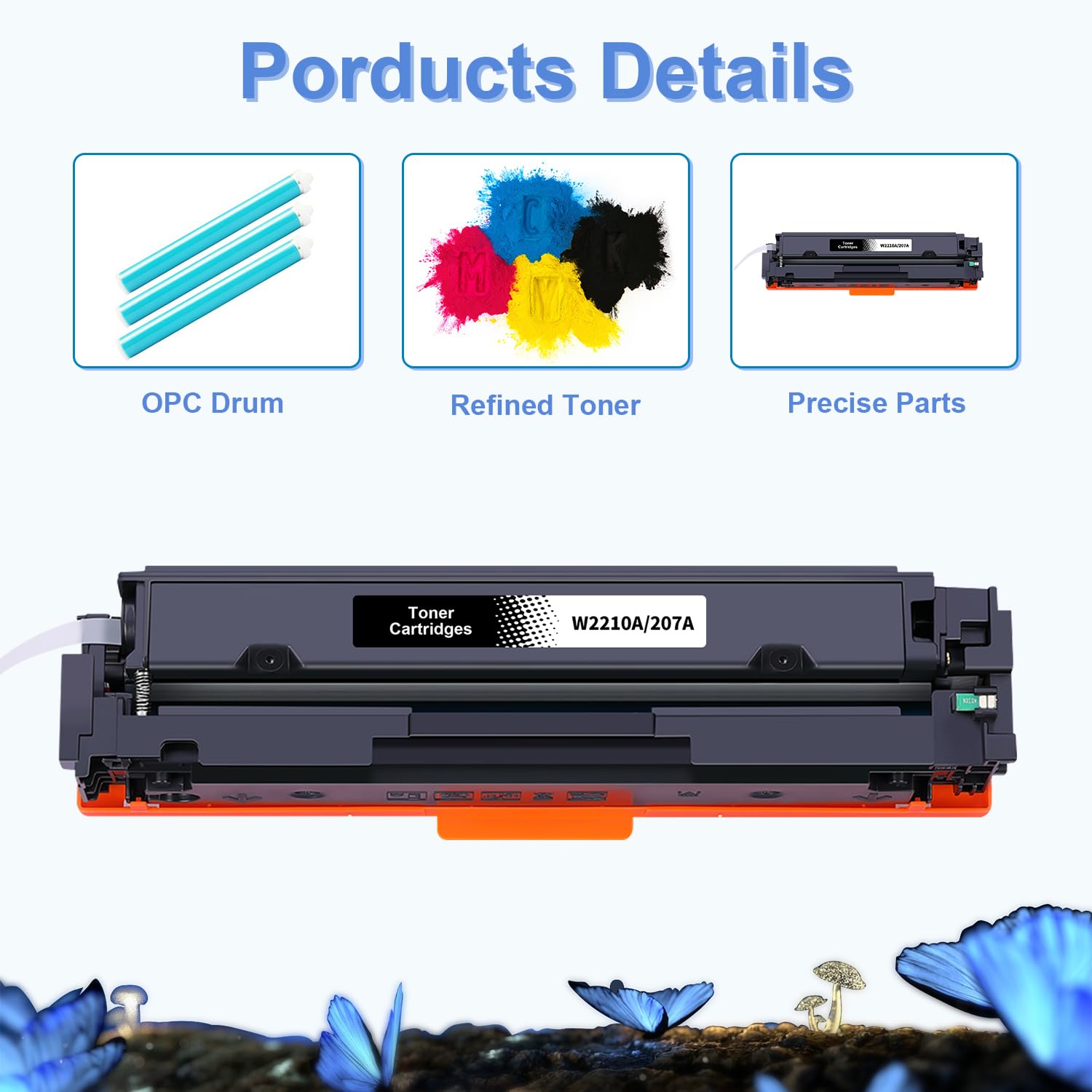 Lot De 2 Toners 207A Compatibles HP - Pour Color Laserjet Pro M283fdw M255dw Etc., 1350 Pages, Avec Puce - 13
