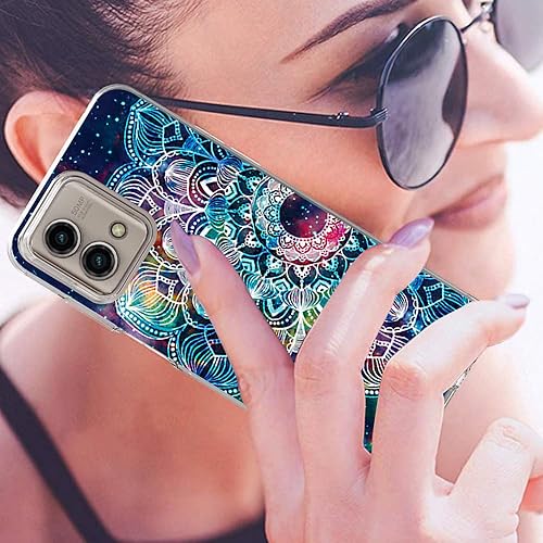 Miniatura 5 de Funda para Moto G Stylus 5G 2023, Moto G Stylus 5G 2023, DDTZKC Protector de vidrio templado con patrón lustre, doble capa brillante, transparente,