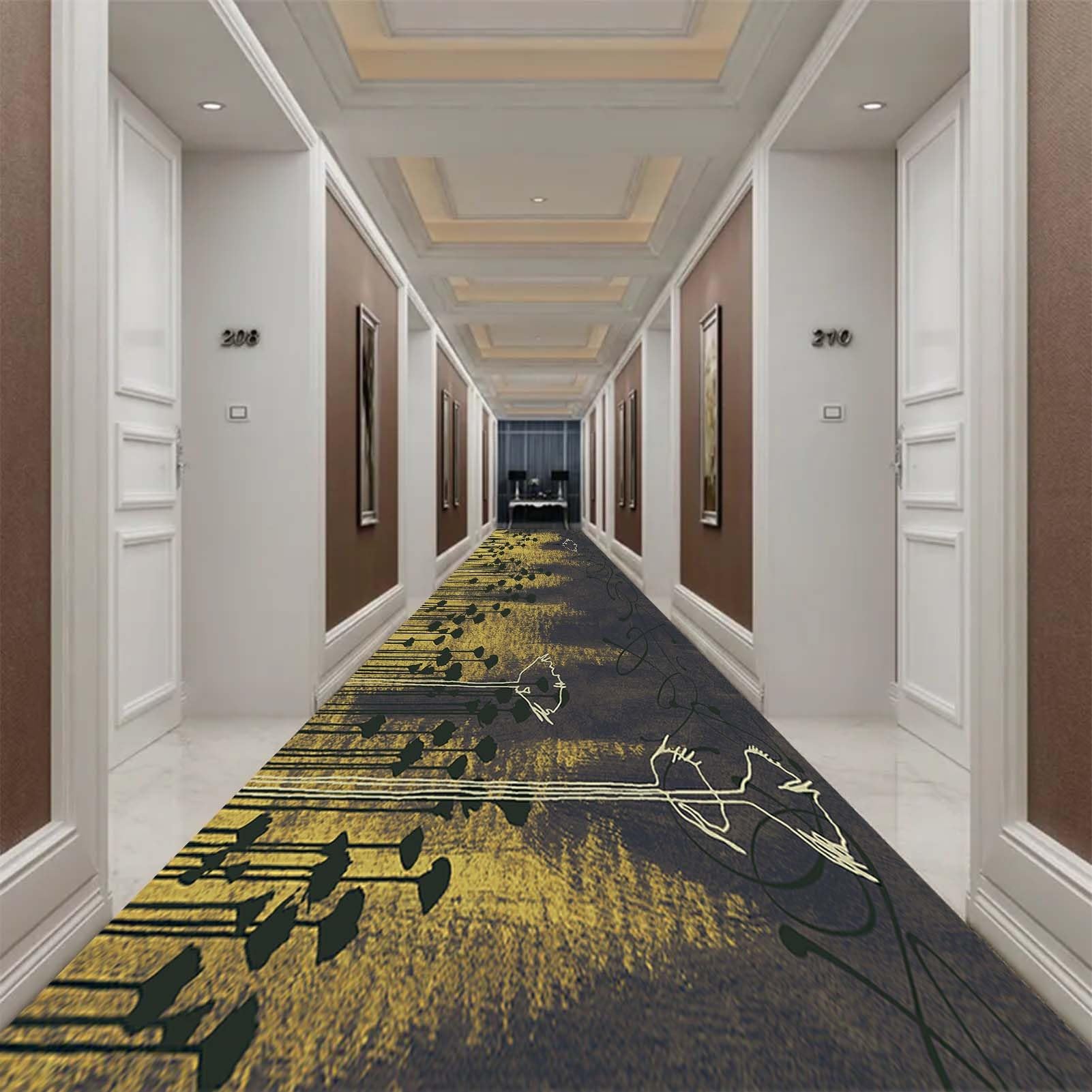 Tapis de couloir antidérapant et lavable en grand format de 120x500 cm