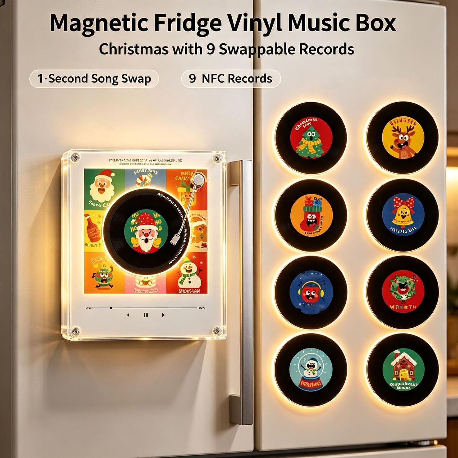 Magnet-Musikbox für den Kühlschrank | Musik-Magnete Vinyl-Plattenspieler