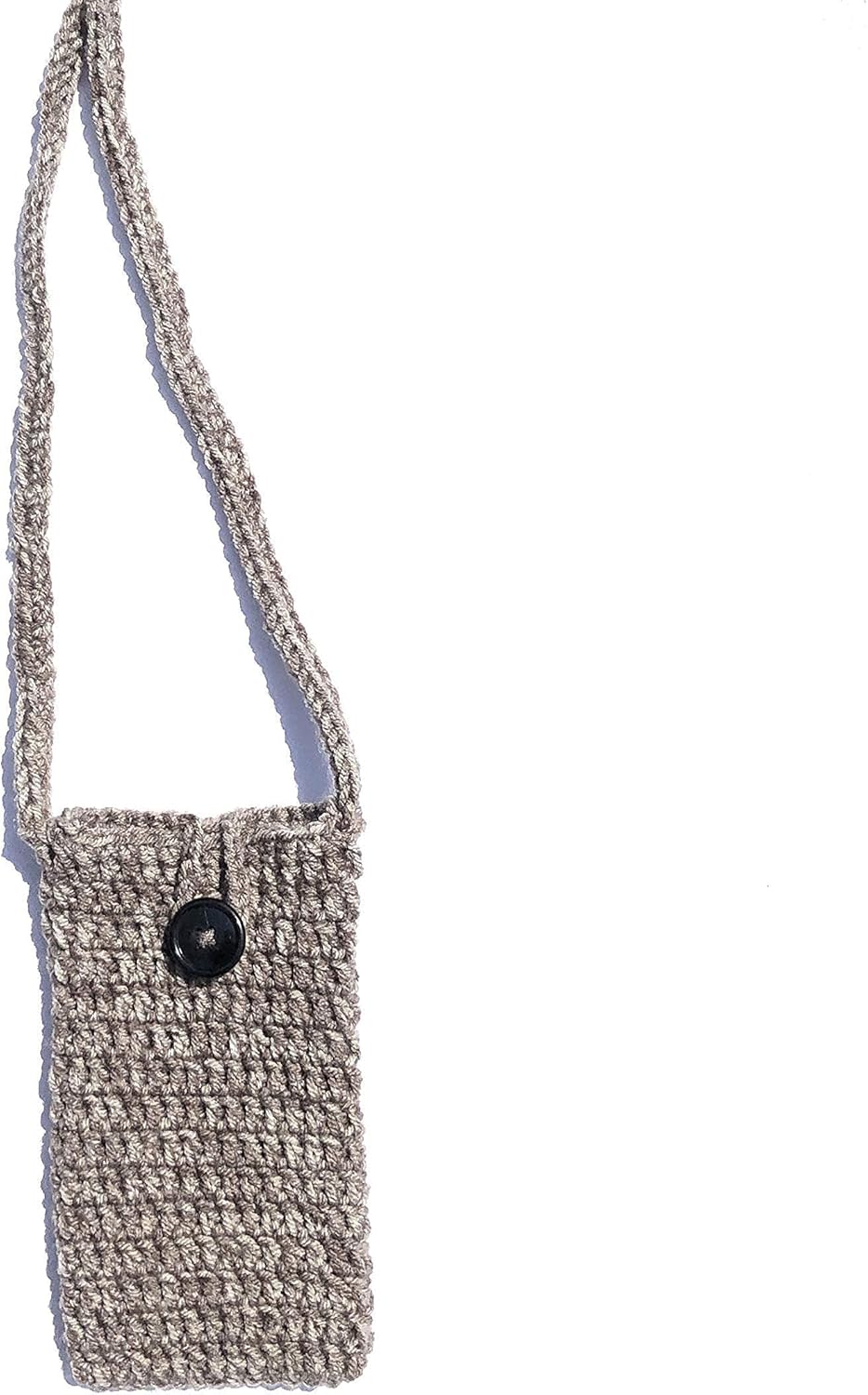 Crossbody Celll Phone Bag, Phone Pouch, Crochet Bag, Cell Phone Sleeve, Walnut Brown - Image 4