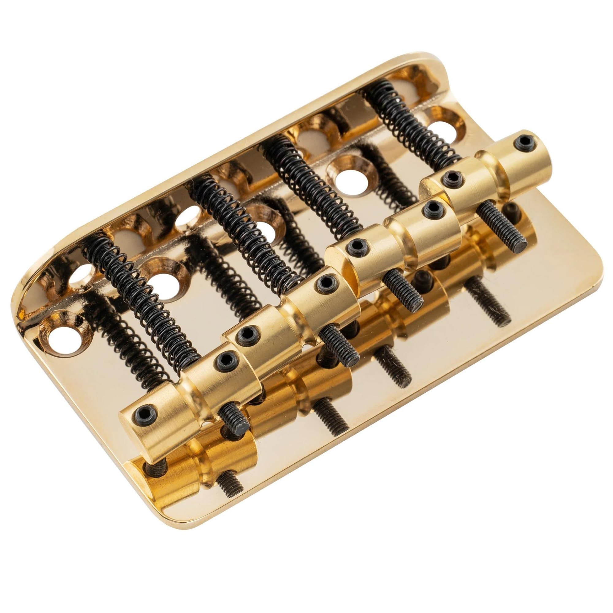 Mostek Gitarowy Rozstaw 19 Mm Klasyczny Standardowy 4 Strunowy Mostek Basowy Ładowany Od Góry Z Mosiężną Stalową Płytką Siodłową(Gold)