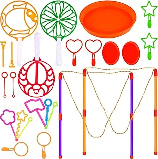 TUPARKA 24 Pcs Large Bubble Wand Toy Set, Giant Bubble Wands for Kids,Colorful Bubble Maker Wands Tools Big and Small Bubble Wands Bulk Party Favors,Summer Outdoor Toys