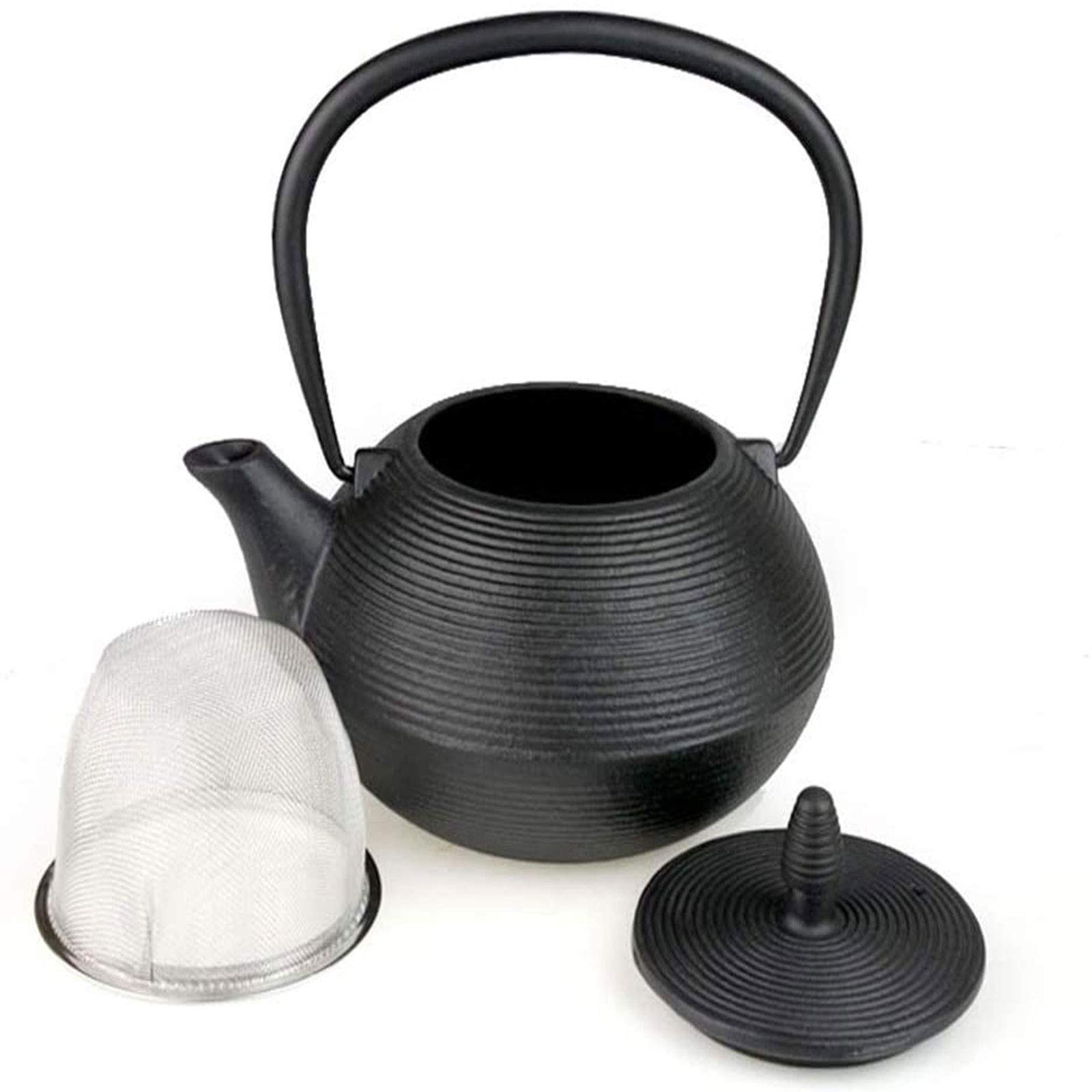 900 Ml Giapponese Tetsubin tè Bollitore Teiera in Ghisa con Infusore/Filtro in Acciaio Inox, per Foglia Sciolto tè E Tabuli da tè, Nero