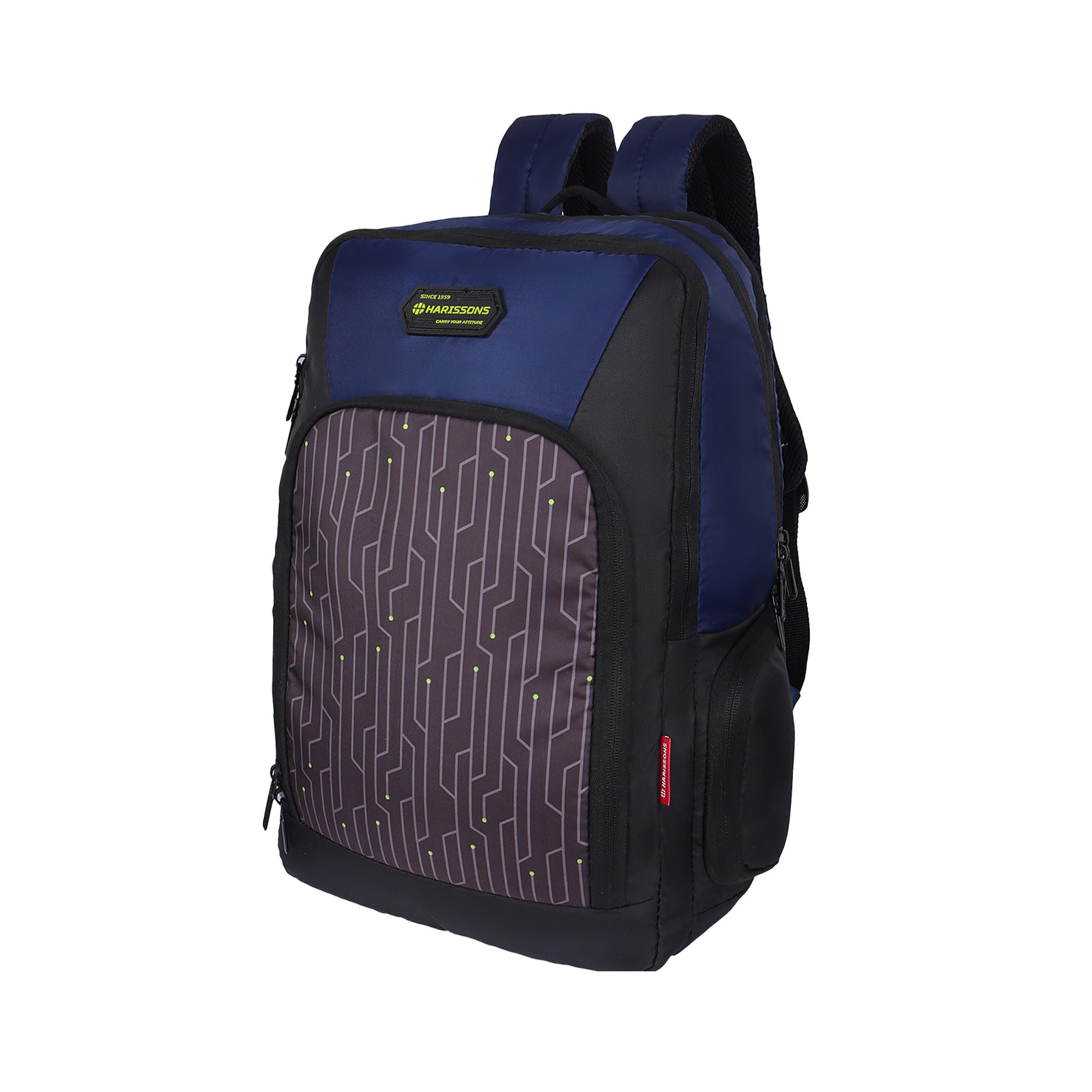 HARISSONS Neuron Travel Backpack | 35L | Fits 15.6β Laptop | Superdurable Backstraps, Quick-Access Pockets, Wet Compartment, Bottle Security, Ventilated Back | Work, Travel & College